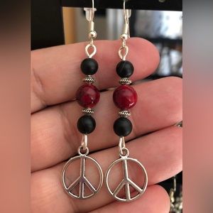 Artisan Handmade with love, dangling gorgeous beaded earrings.  One of kind.